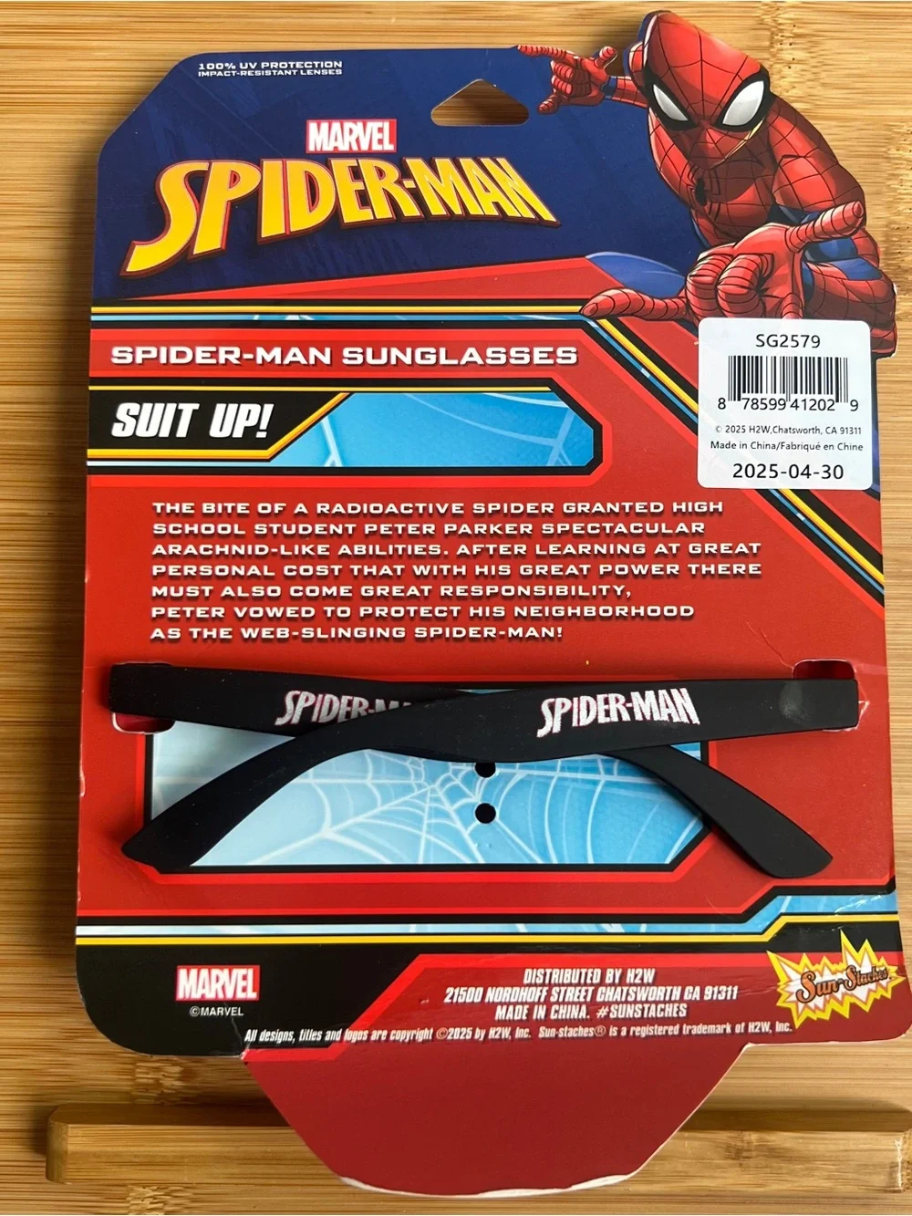 Marvel Spider-Man Costume Sunglasses Adults - Kids Red UV Protection New on Card